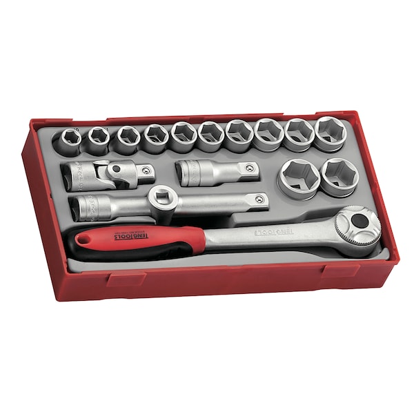 TT1218-6 - 17 Piece 1/2" Drive 6 Point Socket Set